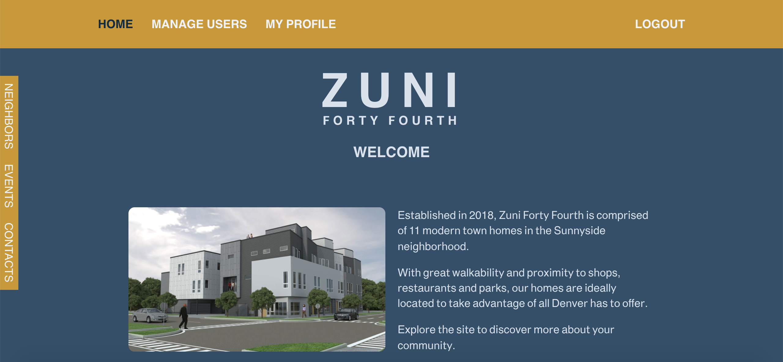 screenshot of Zuni 44 website